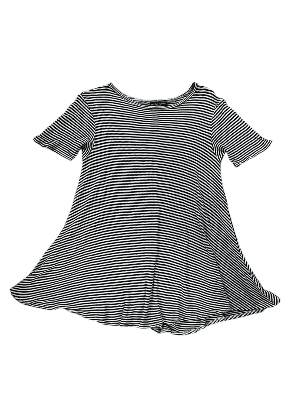 See You Monday Black & White Striped Oversized Shirt